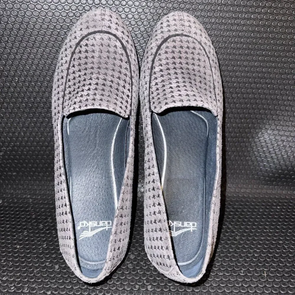 Dansko Debra Gray Black Houndstooth Loafer Slip On Shoe Womens Size 11-11.5 (41)